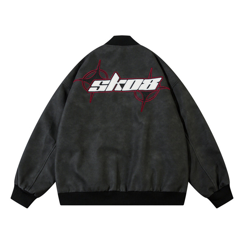 men's loose PU leather jacket, view 2 - MRSLM