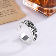 retro dark thorn silver ring, view 3 - MRSLM