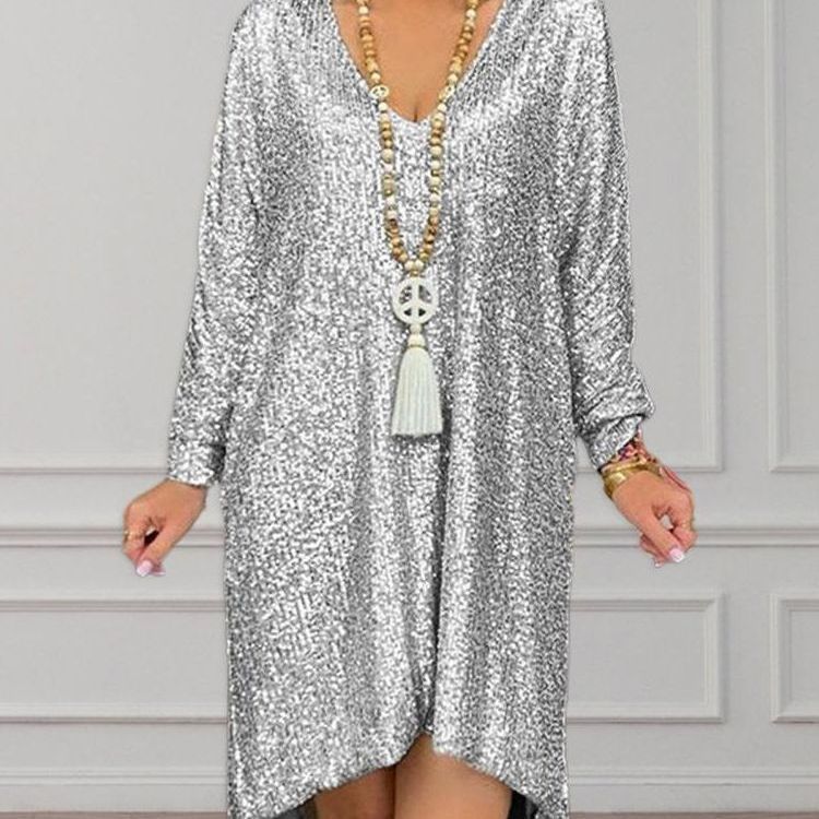 sequined long dress, view 4 - MRSLM