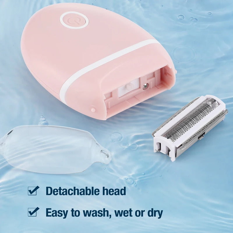waterproof women's mini electric razor, view 3 - MRSLM