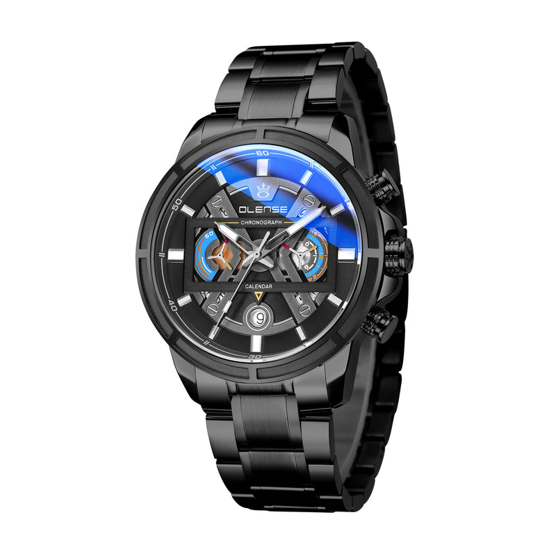 men's steel strap sports quartz watch, view 5 - MRSLM