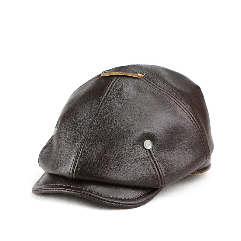 British retro men's leather beret, view 7 - MRSLM