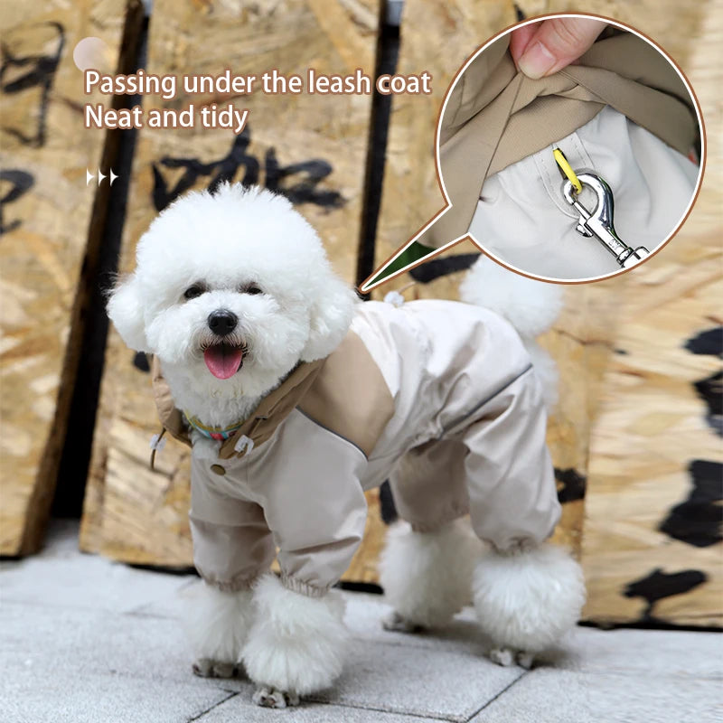 waterproof dog raincoat for small breeds, view 7 - MRSLM