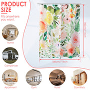 waterproof floral shower curtain with 12 hooks, view 7 - MRSLM