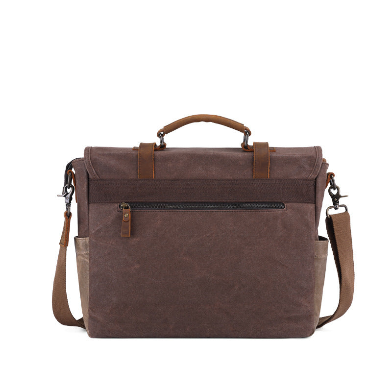 Men's oil wax canvas bag, view 4 - MRSLM