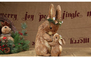 Mother and child rabbit grass woven decor, view 5 - MRSLM
