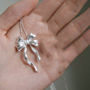 women's bow necklace S925 silver, view 5 - MRSLM