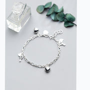 s925 silver heart and key bracelet, view 4 - MRSLM