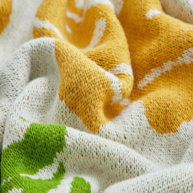 leaf knit throw blanket, view 5 - MRSLM