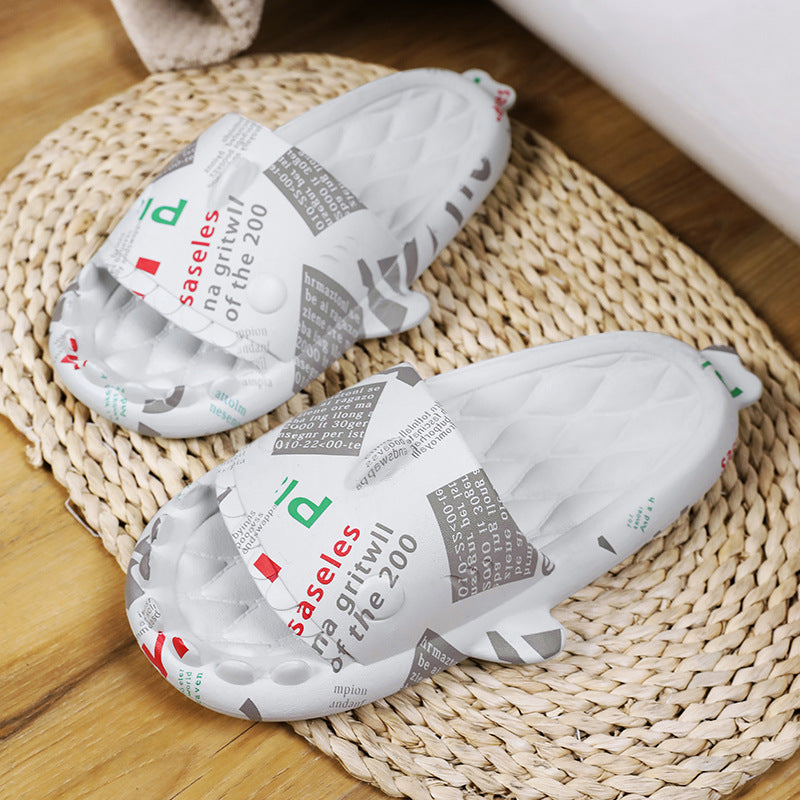 cute shark couple slide slippers, view 10 - MRSLM