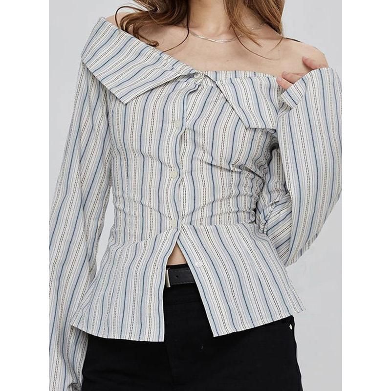 Women's Striped Off Shoulder Blouse