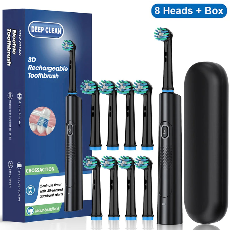 rechargeable rotating electric toothbrush, view 3 - MRSLM