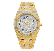 men's full stone dial calendar quartz watch, view 4 - MRSLM