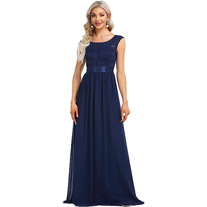 lace stitching long dress, view 9 - MRSLM