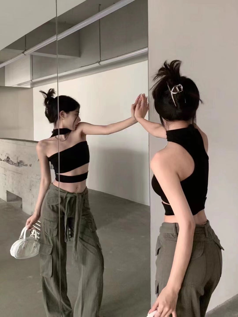 Black Strapless Inner Vest Summer Sexy