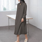 women's long sleeve loose dress, view 4 - MRSLM