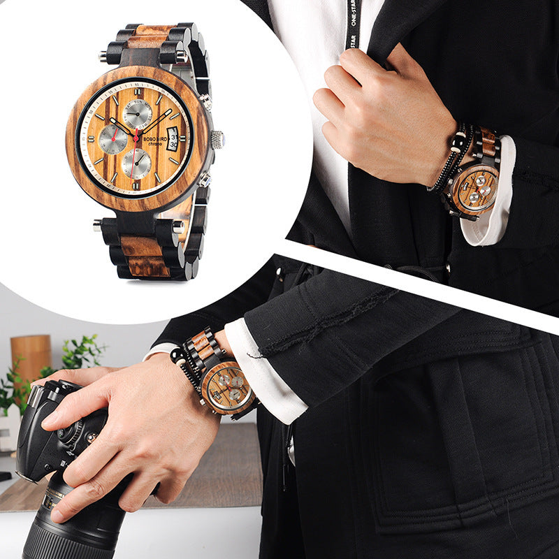 business wood case watch, view 4 - MRSLM