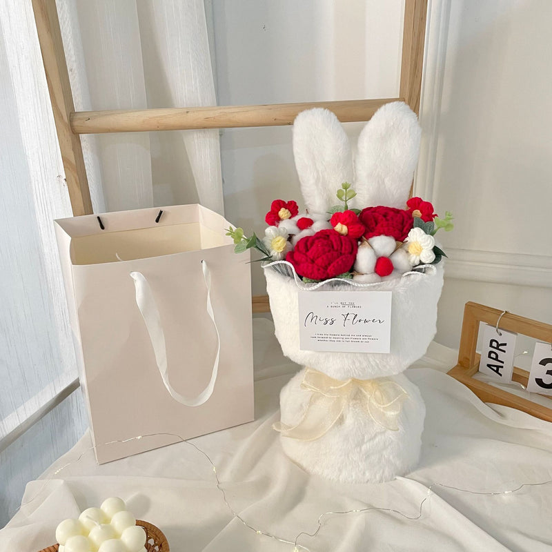 Knitted rabbit ear bouquet doll, view 9 - MRSLM