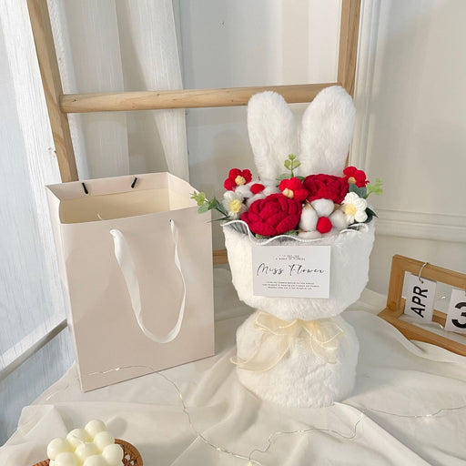 Knitted rabbit ear bouquet doll, view 9 - MRSLM