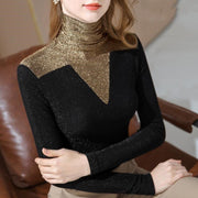 high neck contrast color bottoming shirt, view 8 - MRSLM