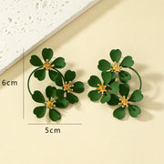 Camellia flower dangle earrings, view 14 - MRSLM