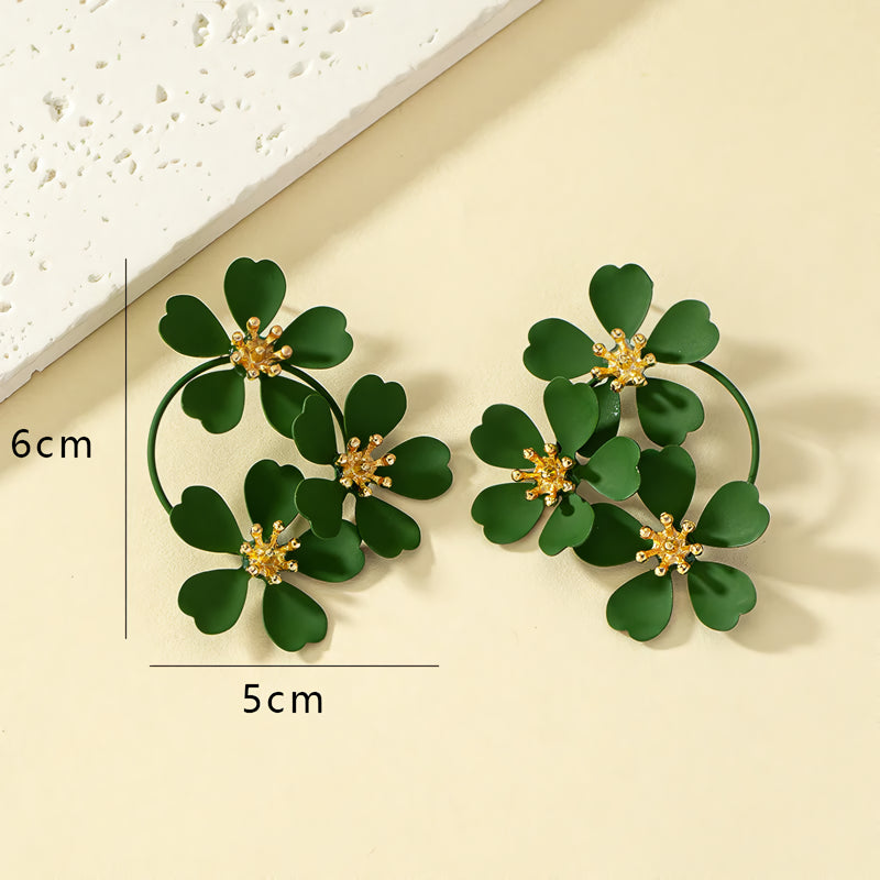Camellia flower dangle earrings, view 14 - MRSLM