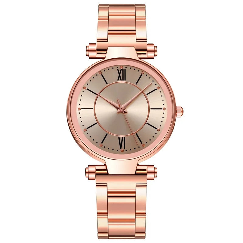 rose gold women's quartz watch, view 5 - MRSLM
