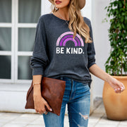 women's rainbow print pullover sweater, view 4 - MRSLM