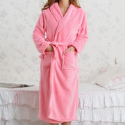 Women's long plush flannel bathrobe, view 11 - MRSLM