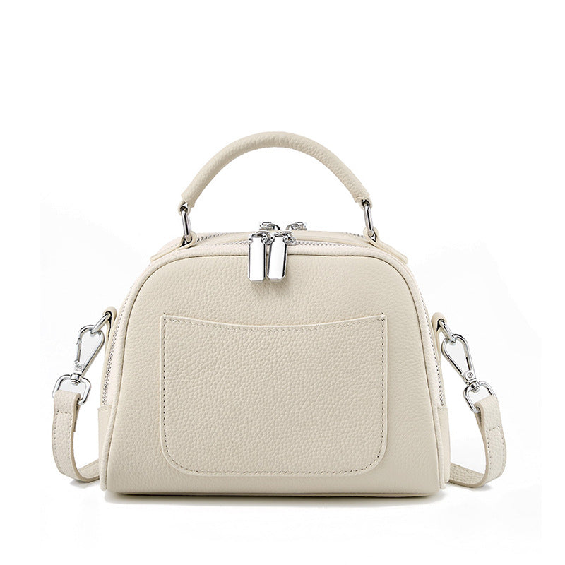 Cowhide leather shoulder bag, view 2 - MRSLM
