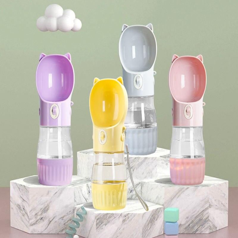 Portable 2-in-1 pet water bottle and food dispenser - MRSLM