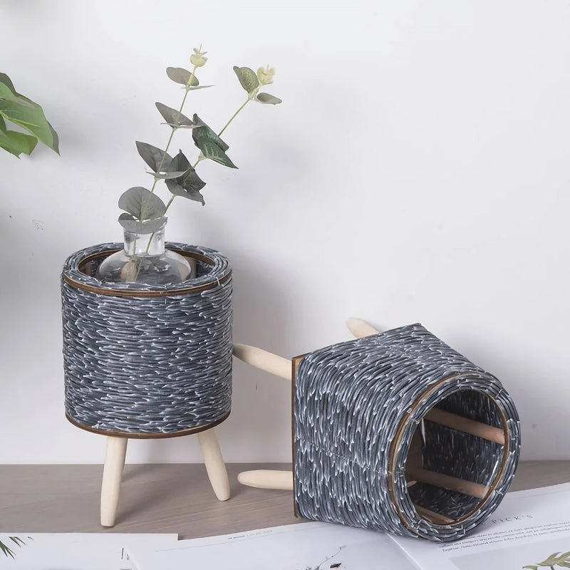 nordic imitation rattan flower pot, view 10 - MRSLM