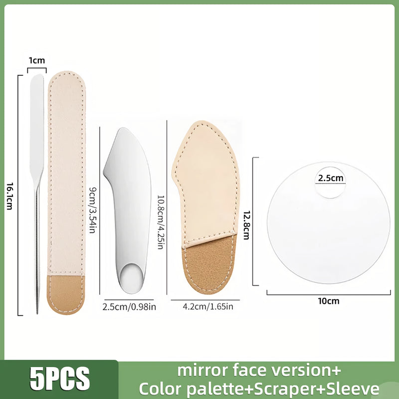 stainless steel makeup spatula set, view 2 - MRSLM