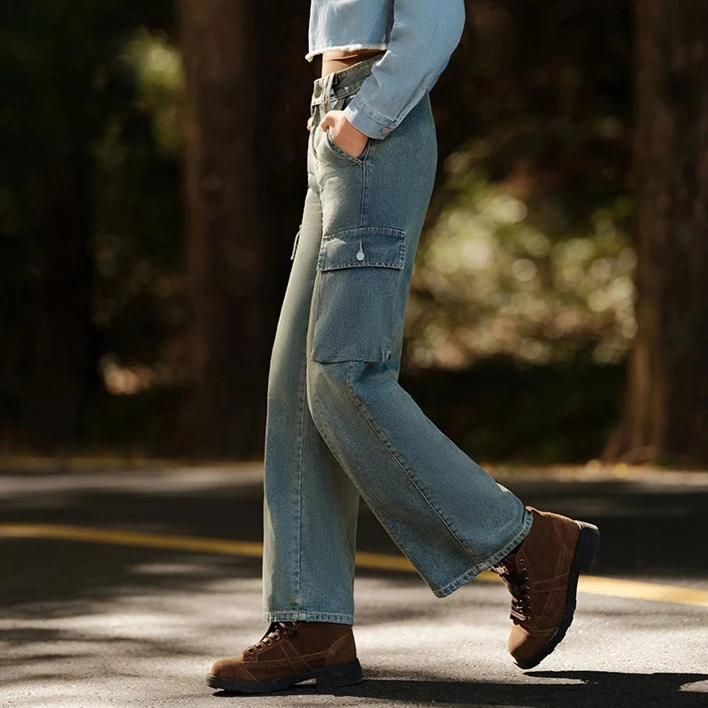 distressed wide-leg jeans, view 7 - MRSLM