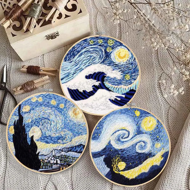 Starry Night embroidery starter kit, view 6 - MRSLM