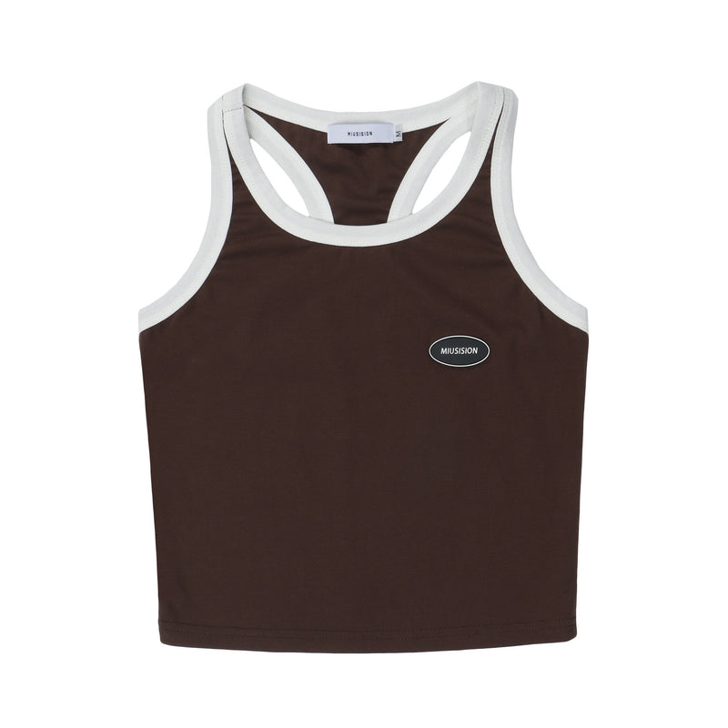 women's cropped cotton vest t-shirt, view 3 - MRSLM