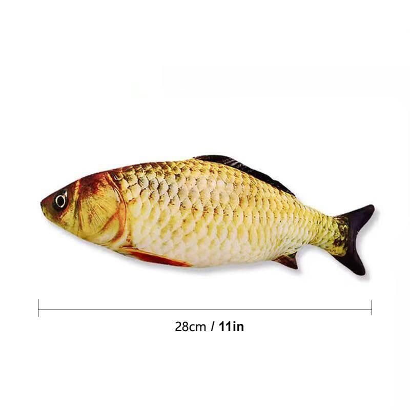 interactive 3D plush fish toy for cats, view 11 - MRSLM