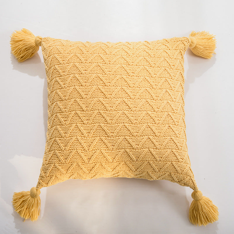 chenille knitted pillow cover, view 9 - MRSLM