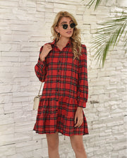 women's plaid shirt dress, view 4 - MRSLM