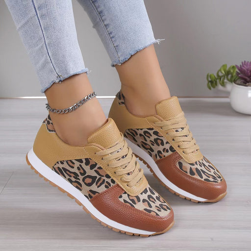 leopard print lace-up sneakers - MRSLM