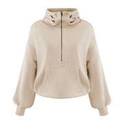 women's half-zip hoodie with pockets, view 25 - MRSLM