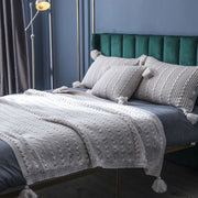 tassel stripe cushion cover, view 3 - MRSLM