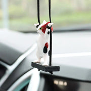 cat on branch car mirror pendant, view 6 - MRSLM