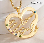 birthstone heart pendant necklace, view 6 - MRSLM