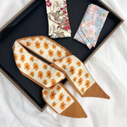 satin-feel ribbon hair ties and scarf set, view 6 - MRSLM