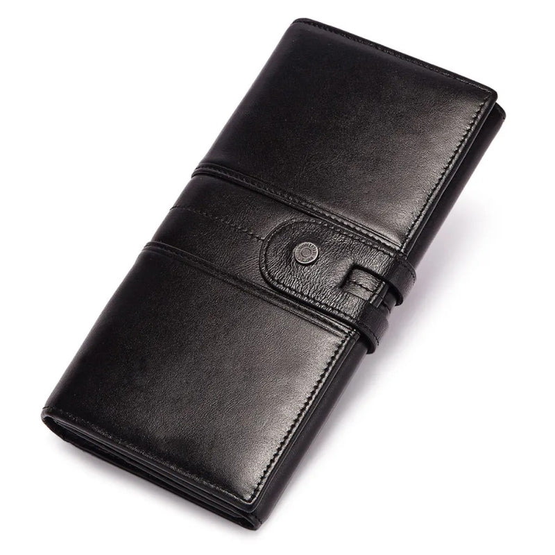genuine leather long wallet with rfid, view 4 - MRSLM