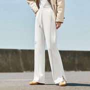 chic wide-leg slit trousers for women - MRSLM