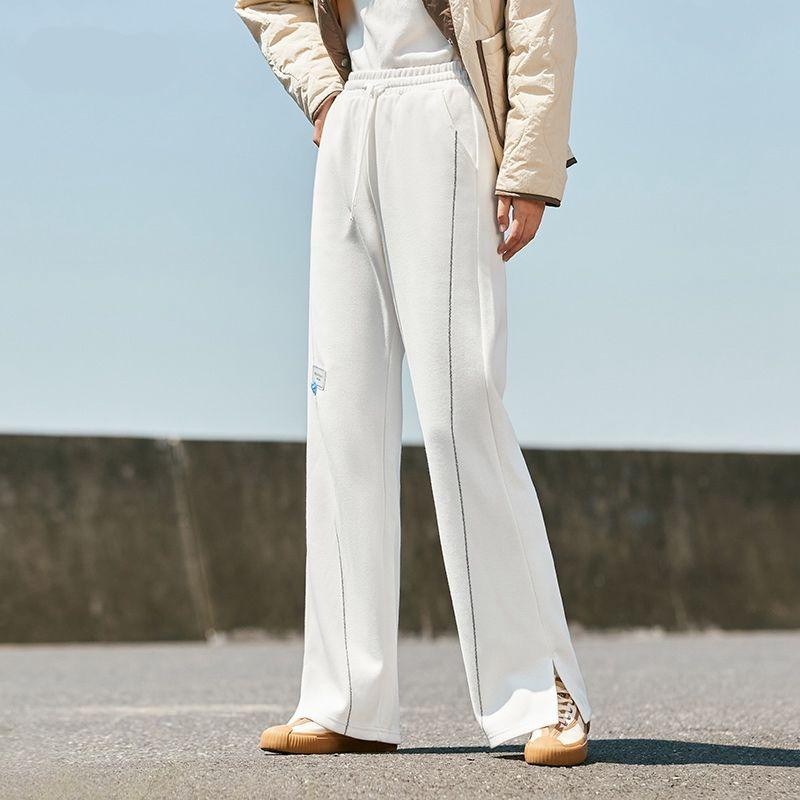 chic wide-leg slit trousers for women - MRSLM
