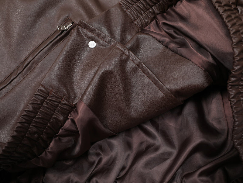 men's pu leather coat zipper, view 10 - MRSLM