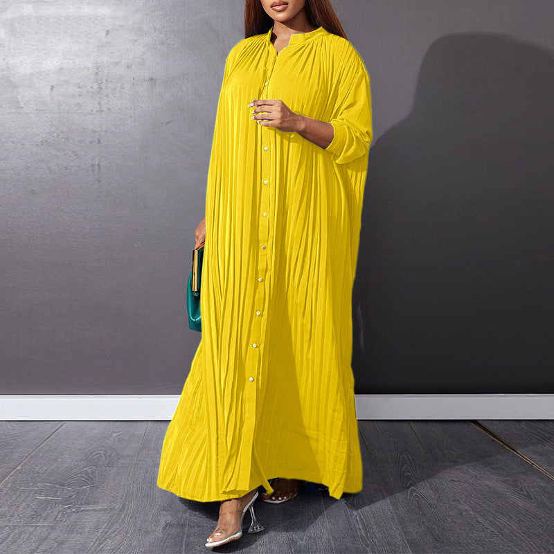 loose single-breasted pleated cardigan dress, view 7 - MRSLM